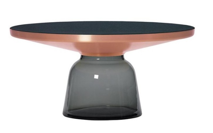 Bell Table Couchtisch mit Marmorplatte Glas blau-40037-4